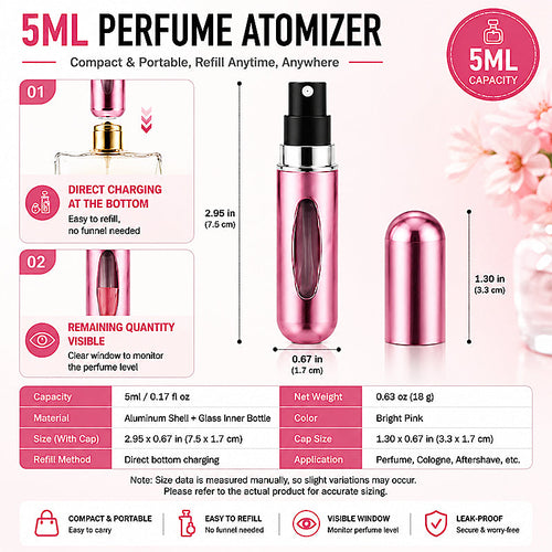 🌸 Portable refillable perfume spray bottle｜Free shipping