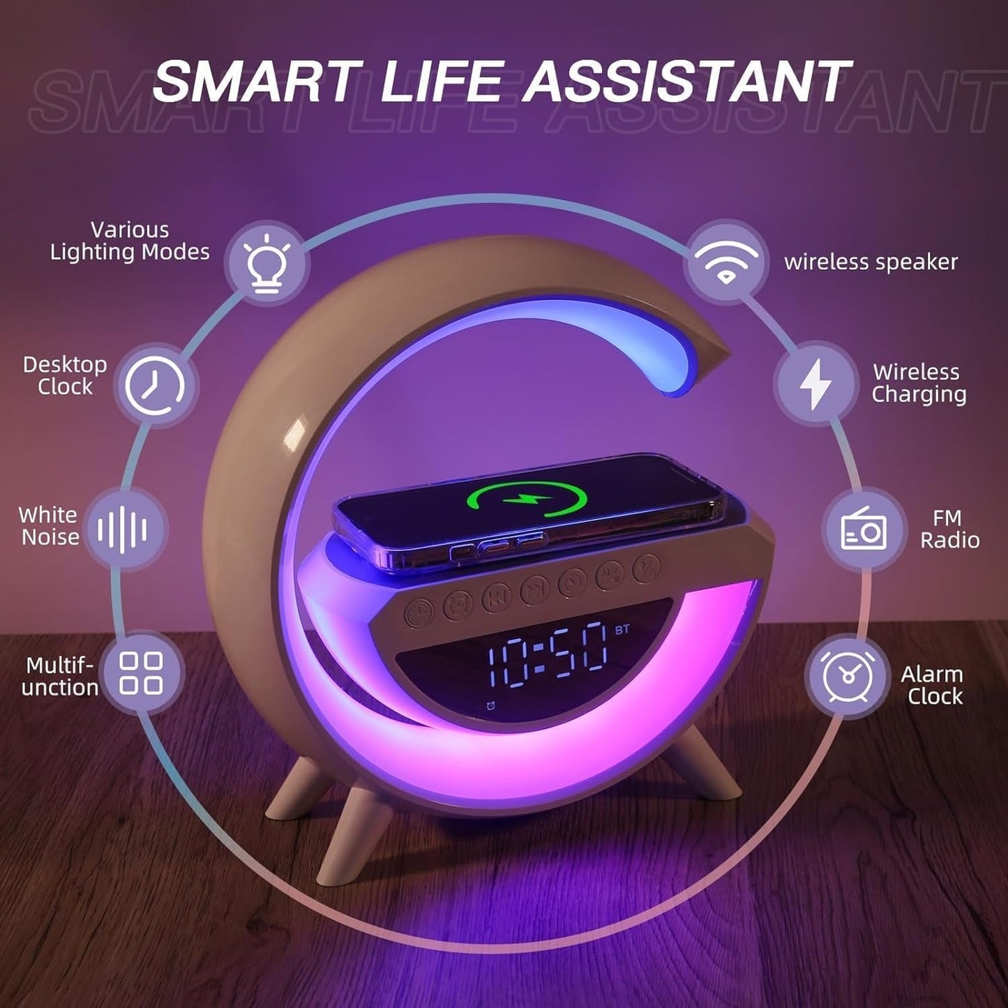 🎉 New Year's pre-sale promotion! 49% off! Three-in-one Bluetooth speaker and night light with wireless charging function.